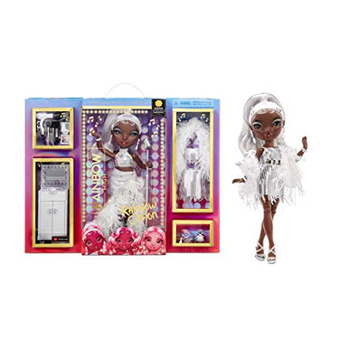 Rainbow High Rainbow Vision Divas - Ayesha Sterling - Silberne Modepuppe, Mix & Match Designer Outfits, Mikro, Accessoires und Make-Up Spielst - Für Kinder und Sammler ab 6 Jahren im Sale